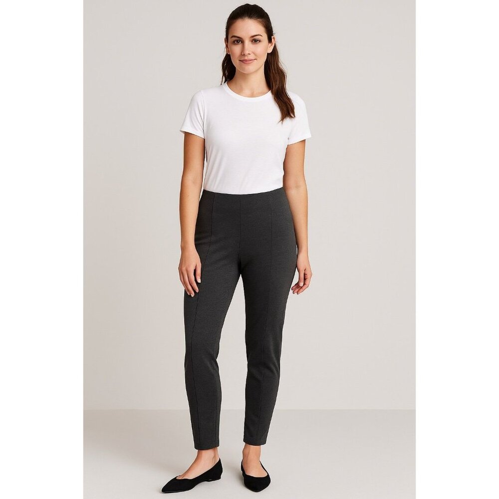 Halogen Charcoal Gray Pull-On Pants Women’s M Slim Stretch Trousers